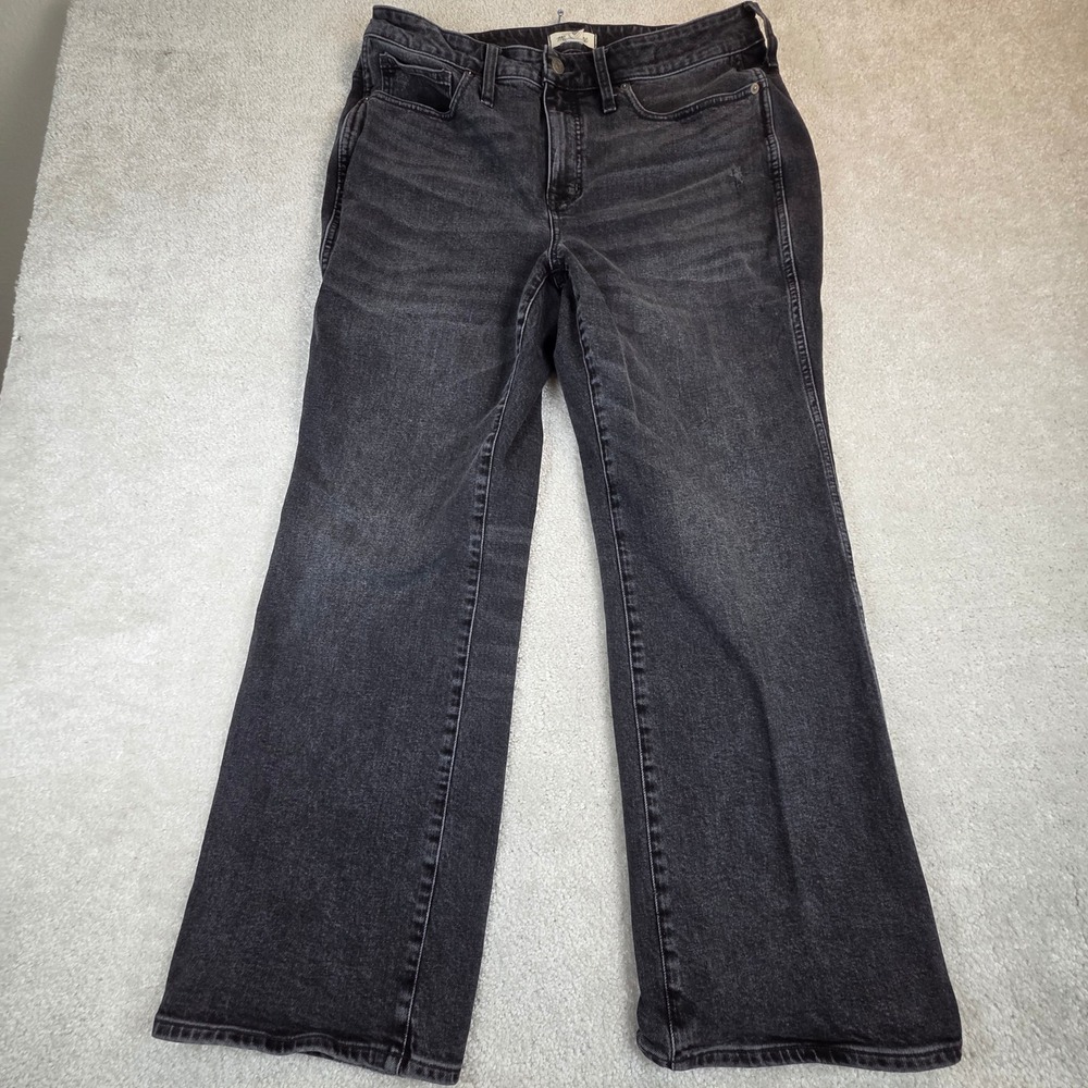 Madewell Curvy Bootcut Jeans Womens 16W Faded Black High‎ Rise Stretch Whiskers